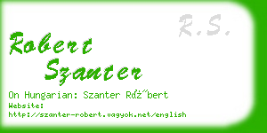 robert szanter business card